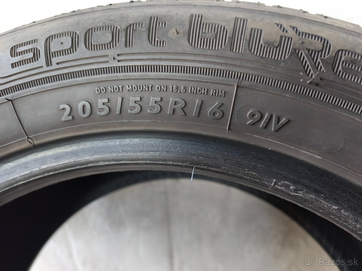 205/55 r16 letné pneumatiky Dunlop Sport Bluresponse 6,5mm - 4