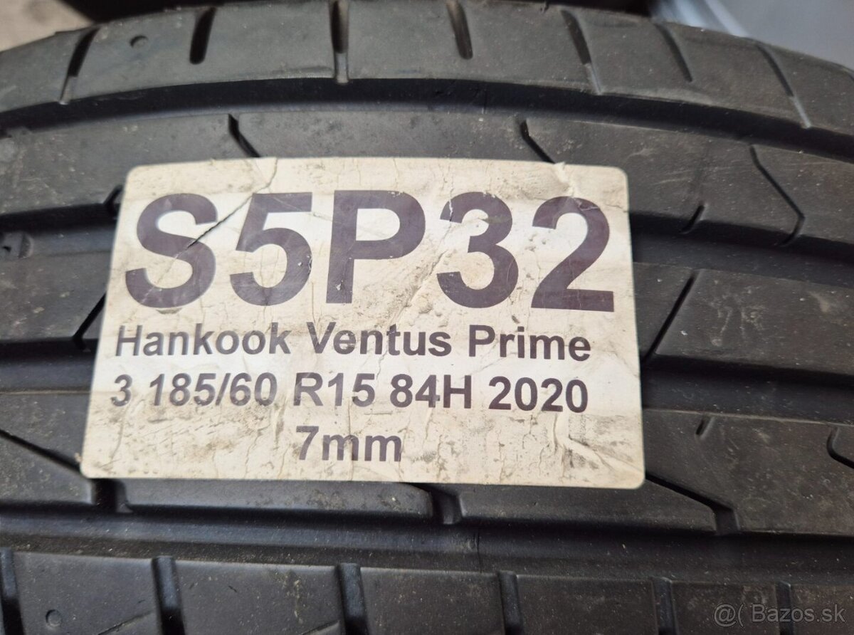 185/60 r16 letné 2 ks HANKOOK dezén 7 mm - 4