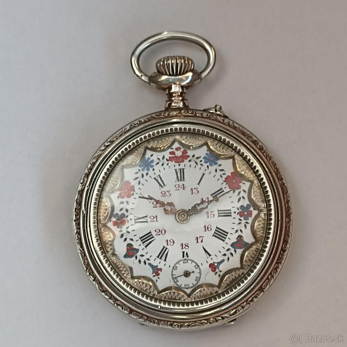 Pánské stříbrné zdobené kapesní tzv. štýrské hodinky. AG - 4