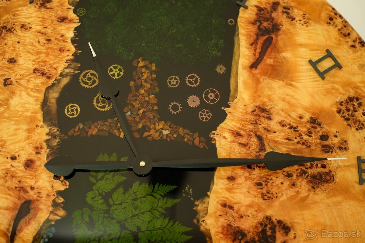 Hodiny ockovy topol a epoxid - 4