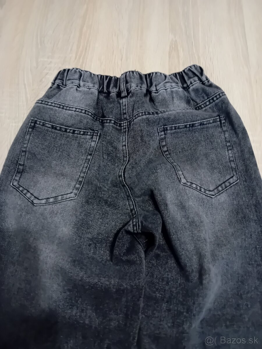 Dievčenské čierne široké rifle - 4