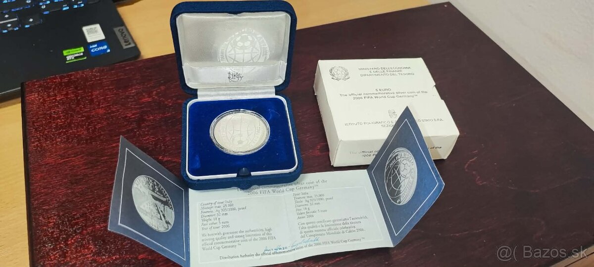 Taliansko Proof - 5 Euro, 2006 FIFA World Cup Germany - 4