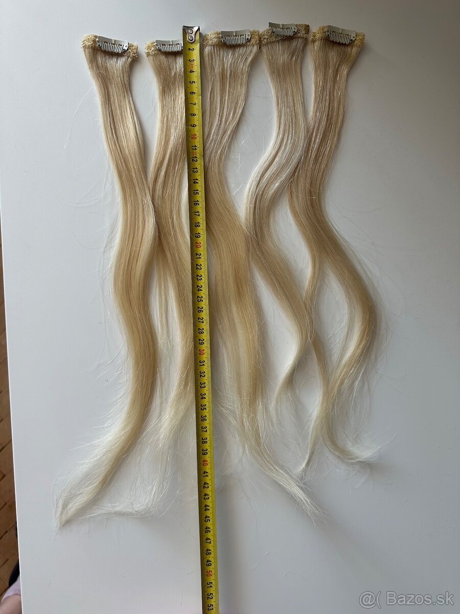 Clip in vlasy blond ľudské - 4