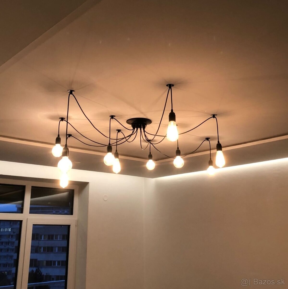 Luster čierny+10 Osram Edison žiaroviek LED, voliteľné umies - 4