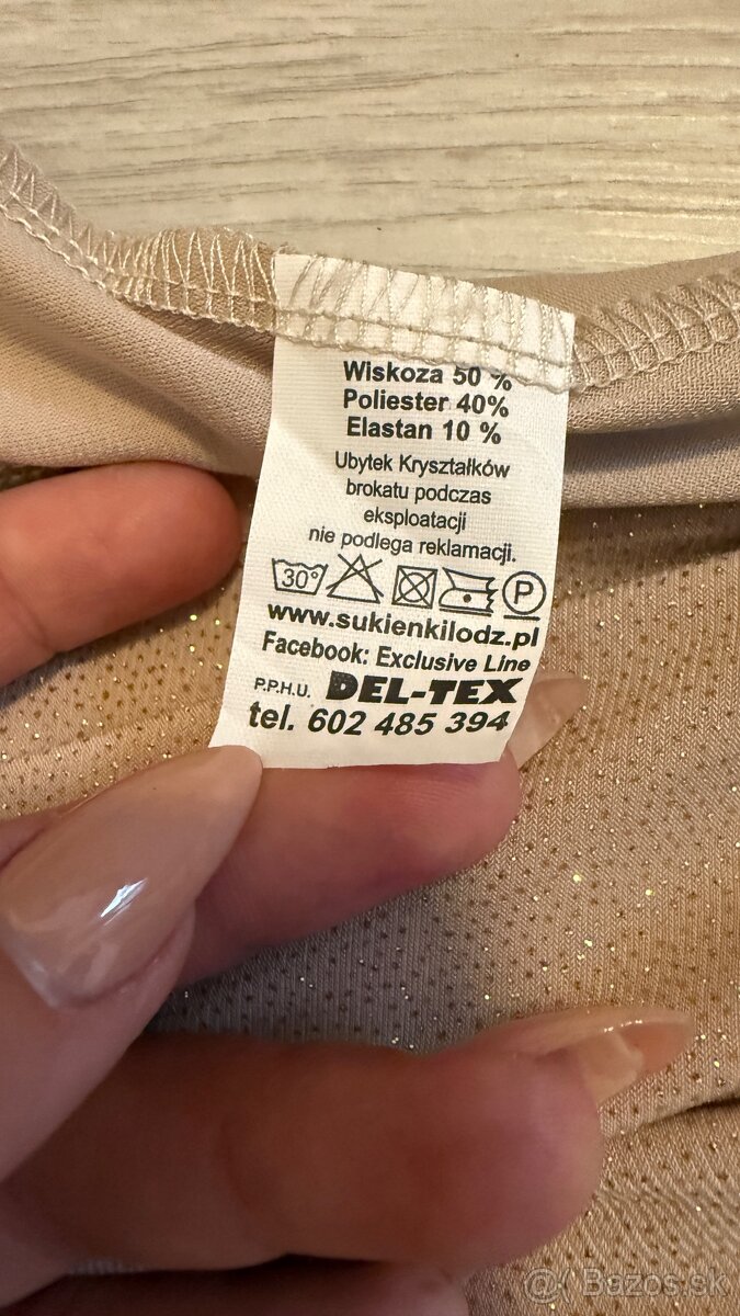 Zlaté spoločenské šaty dlhé - 4