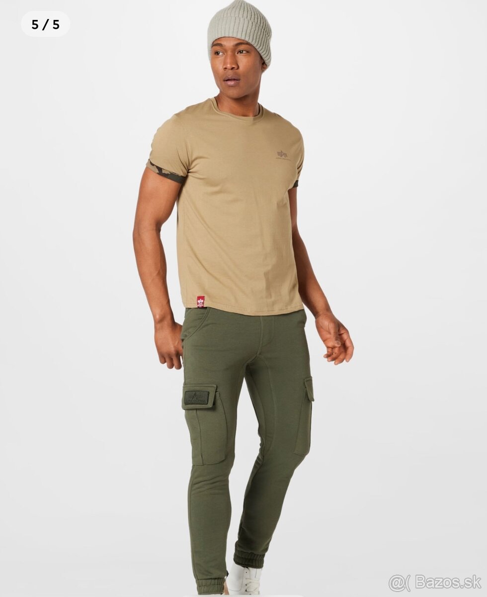 Alpha Industries Tepláky Terry Jogger farba olivová - 4