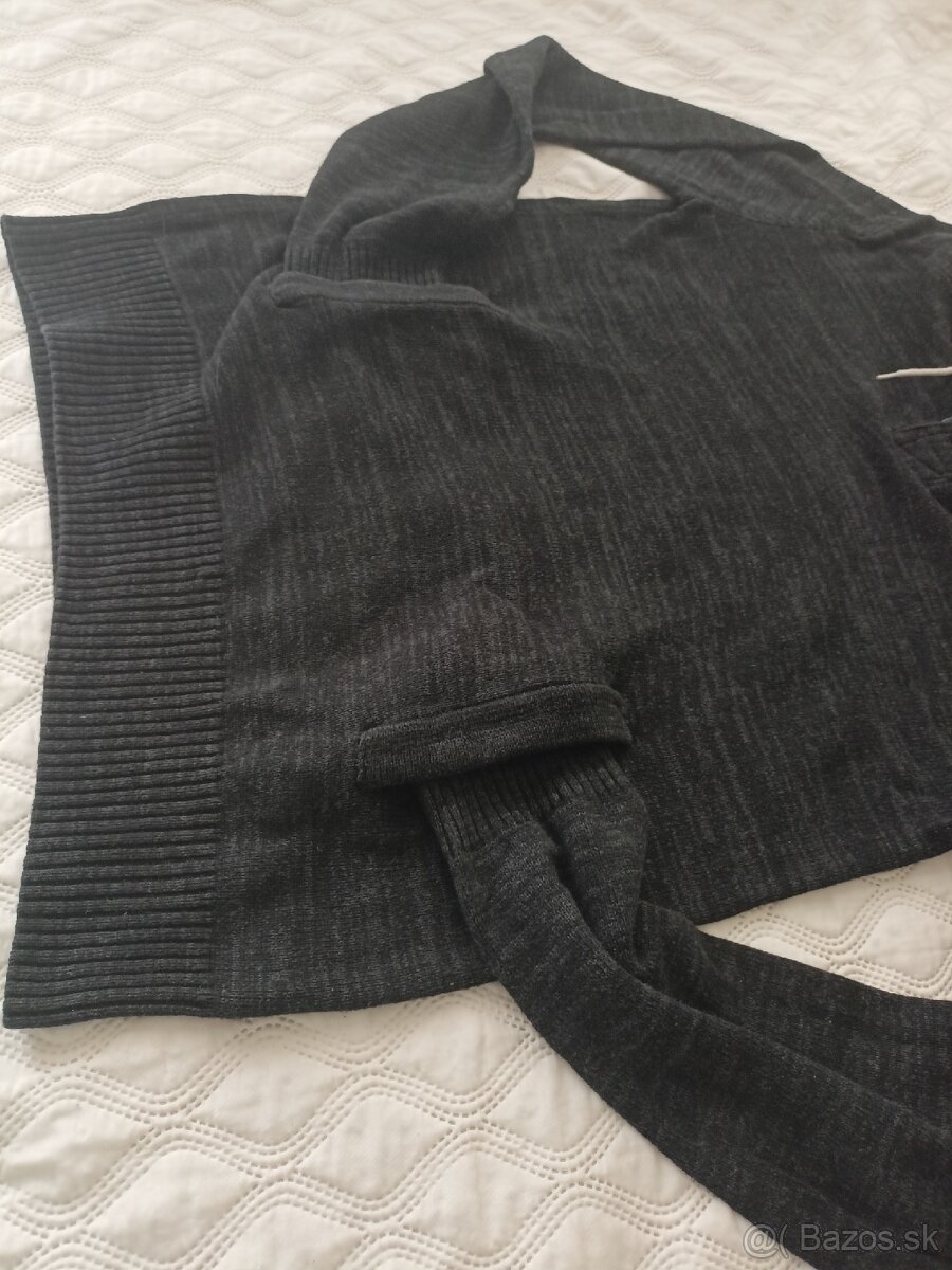 Pánsky modrý bavlnený sveter s kapucňou H&M – L - 4