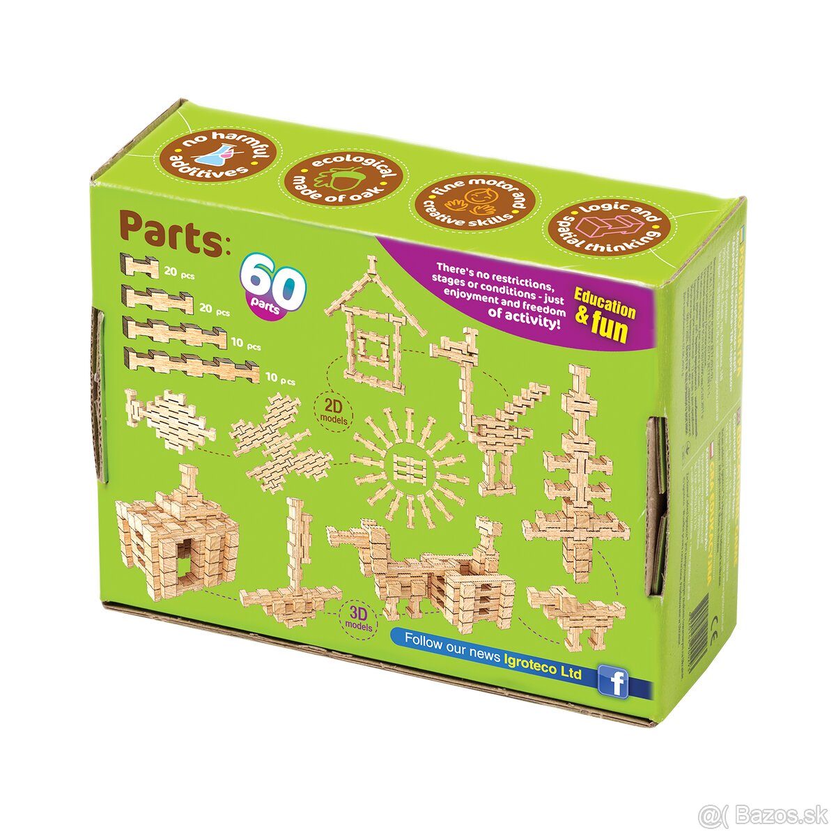 Drevená stavebnica Fantázia 60, nová, nerozbalená - 4