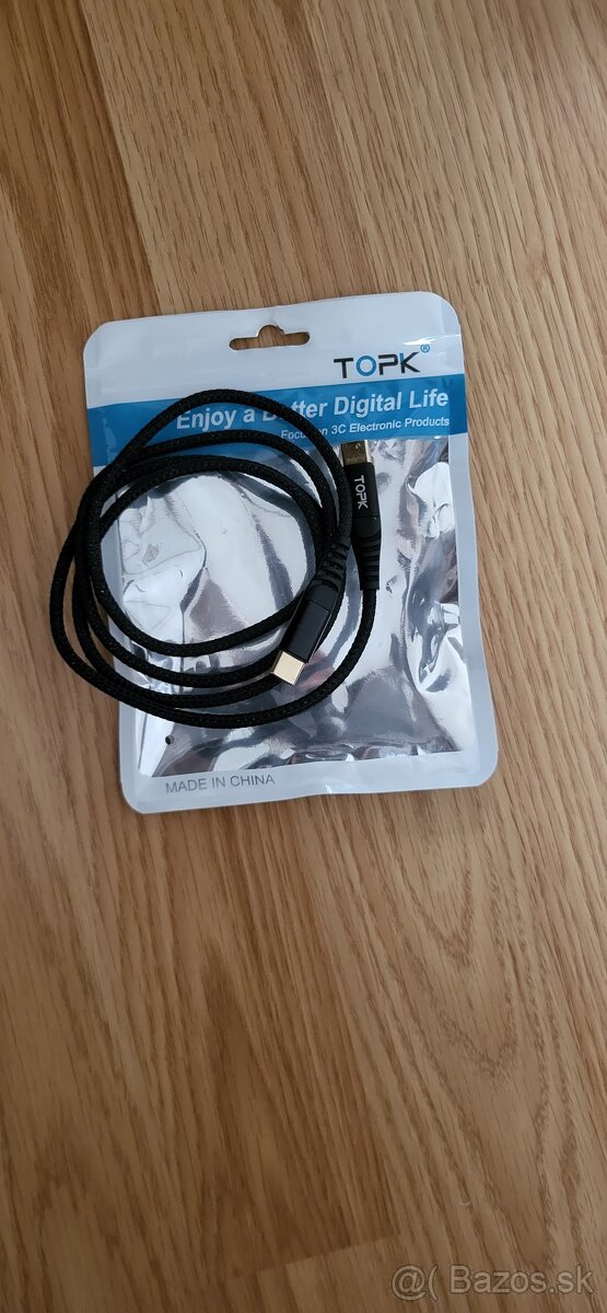 Nabíjací kábel C-C. nový+grátis zapatku do telefónu "C" - 4