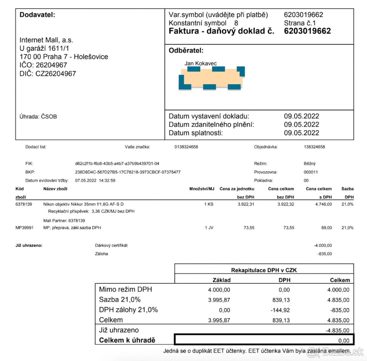 Nikon objektiv Nikkor 35mm f/1.8G AF-S D - 4