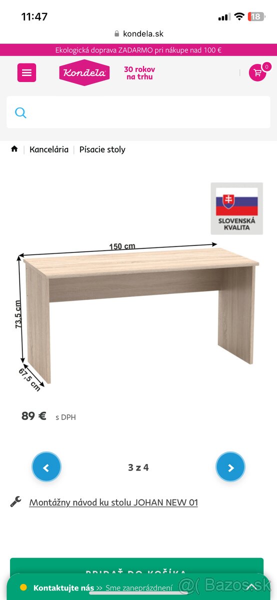 NOVÉ PÍSACIE STOLY 2KS - LEN SYMBOLICKÁ CENA ZA OBE - 4