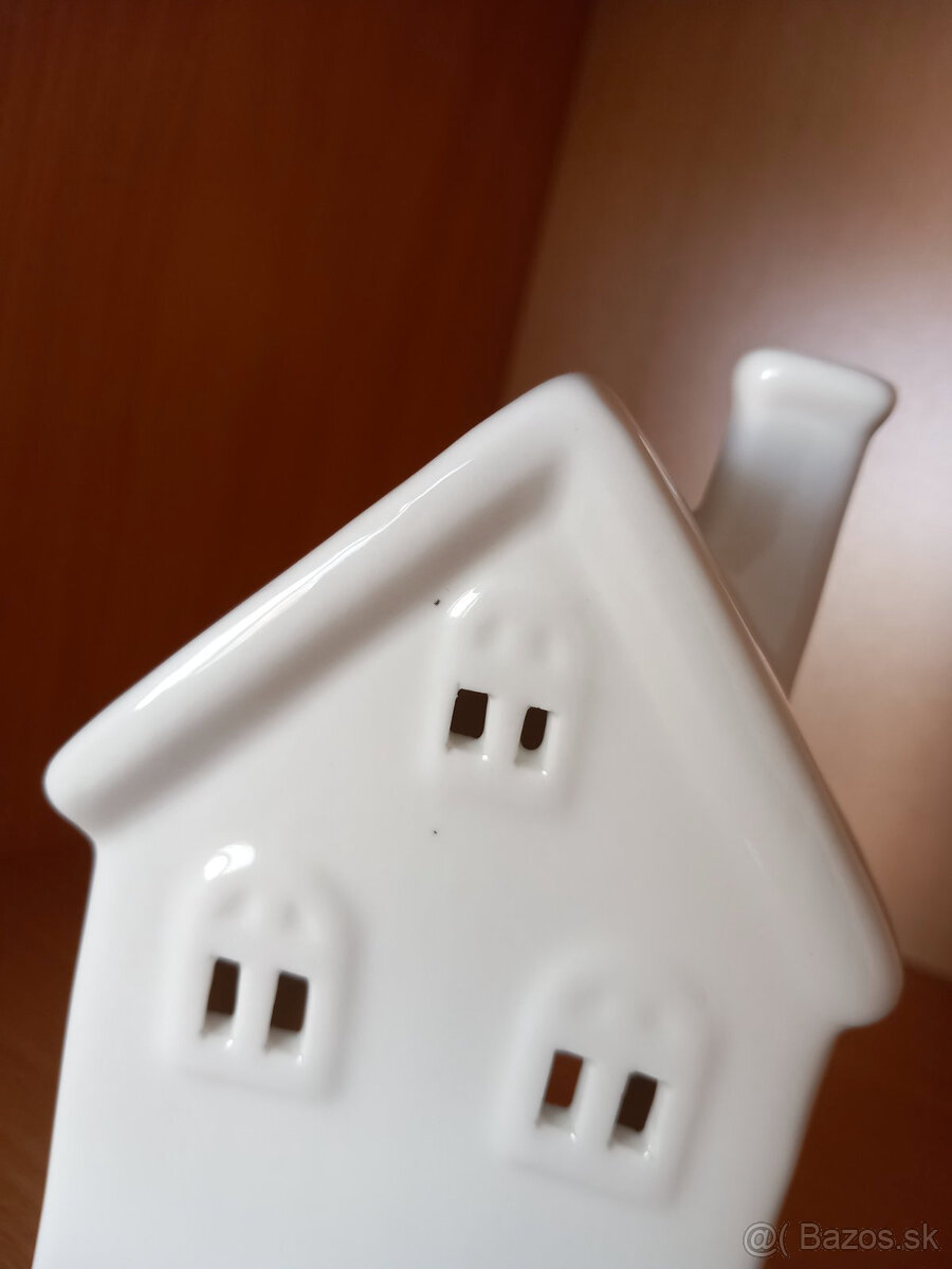 Keramický domček na čajovú sviečku 16x9x8 cm - 4