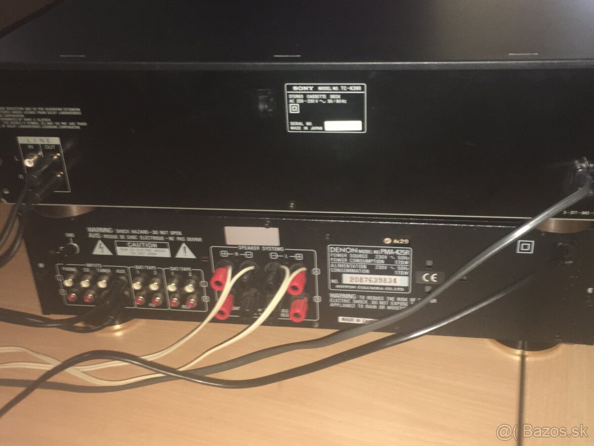 Sony TC-K390 tape deck a Denon zosilovač - 4