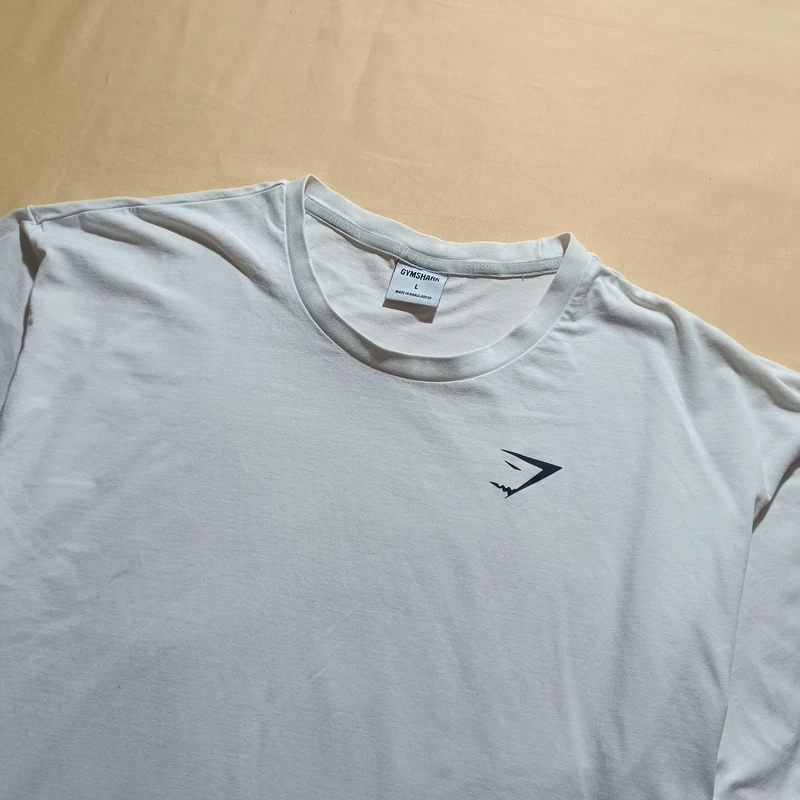 Gymshark biele tričko do posilky športové tričko L - 4