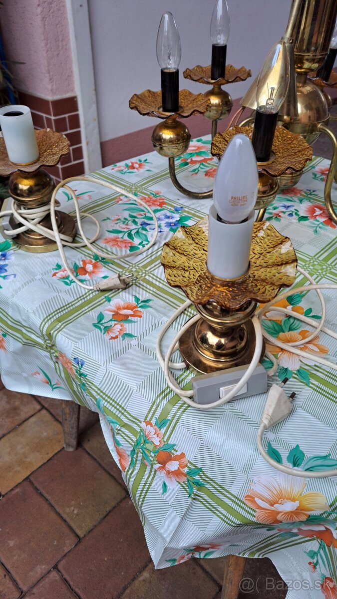 Starožitný luster a dve lampičky - 4