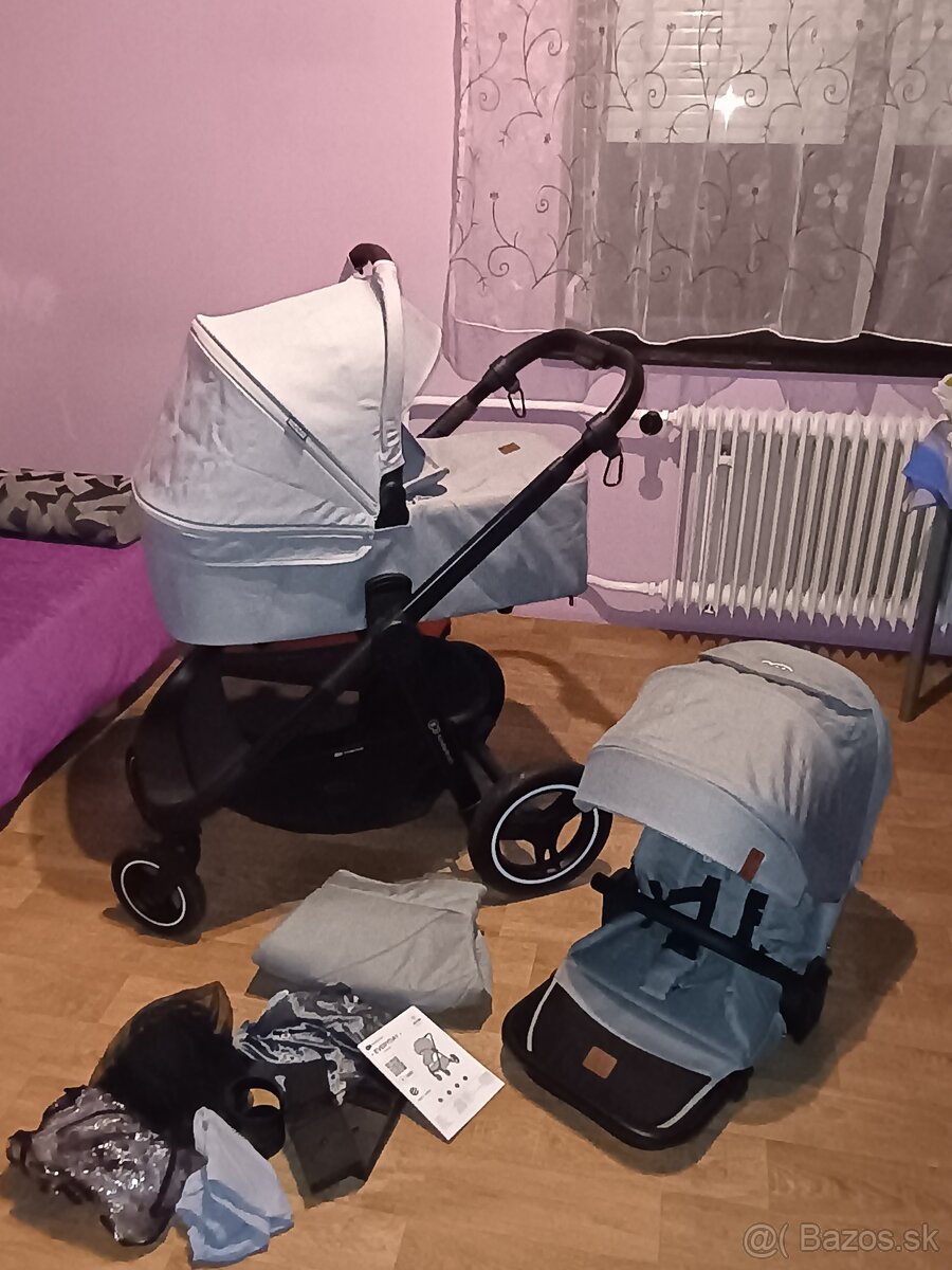 Predám kočík Kinderkraft everyday 2 v 1 light grey - 4