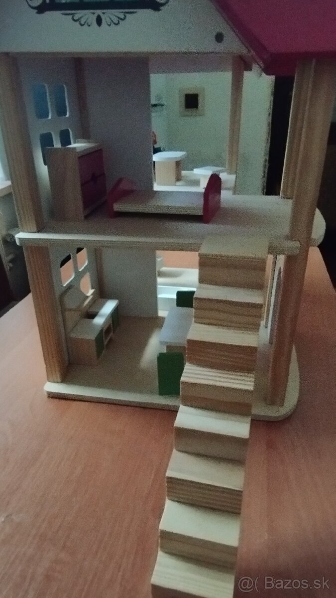 Drevená kuchynka + drevený domcek - 4