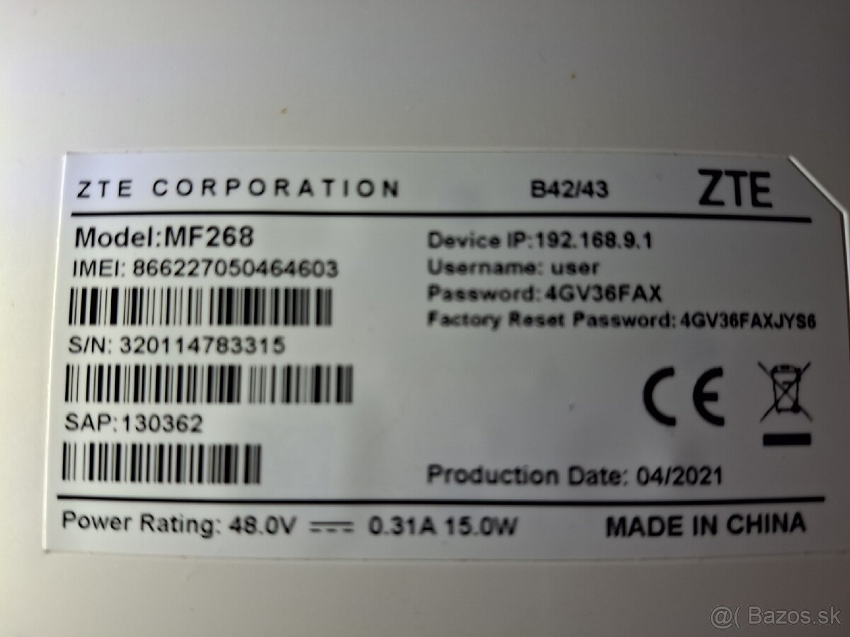 Antena ZTE MF268 Cat13 600/150 Mbit - 4