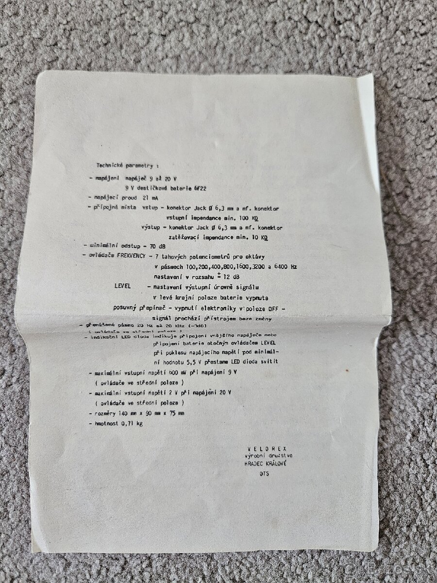 Velorex VELectronic Micro EQ - možná výmena - 4