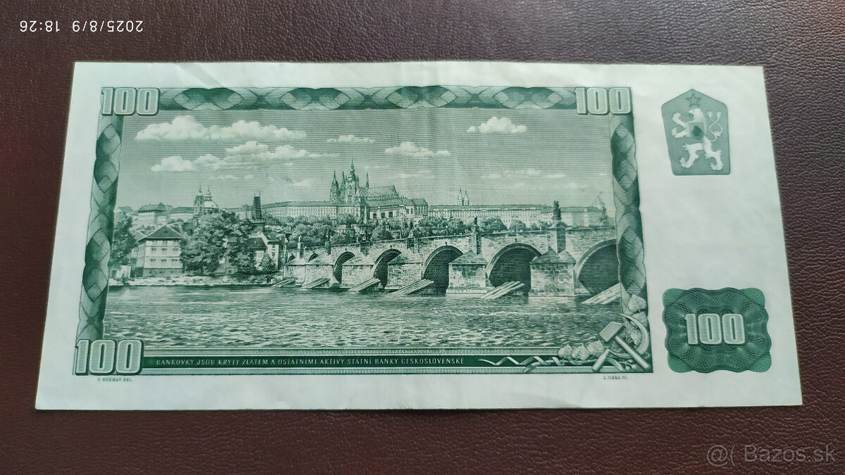 100 Kčs 1961 vzácnejšia nízka séria G 05 - 4