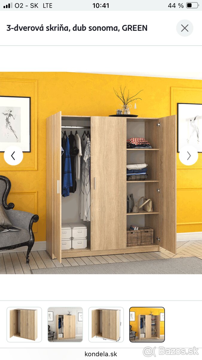 Skriňa 3-dverová, dub sonoma 2ks, nová - 4