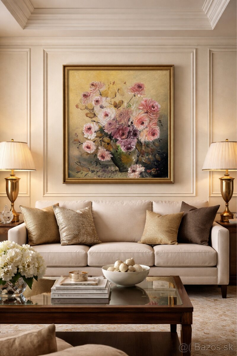 Olejomaľby kvetov vhodné ako dar - 4
