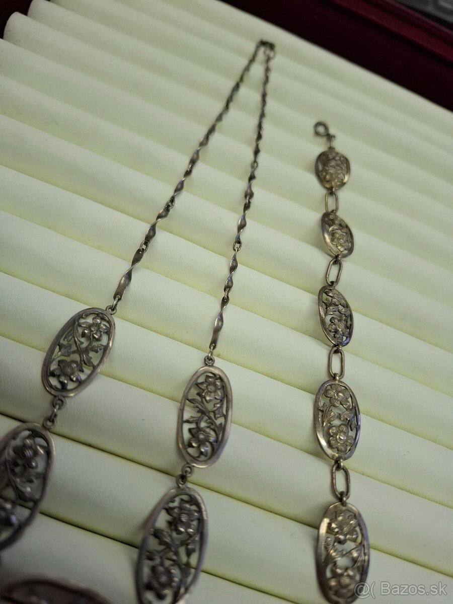 Strieborná sada šperkov - náhrdelník a náramok - 4