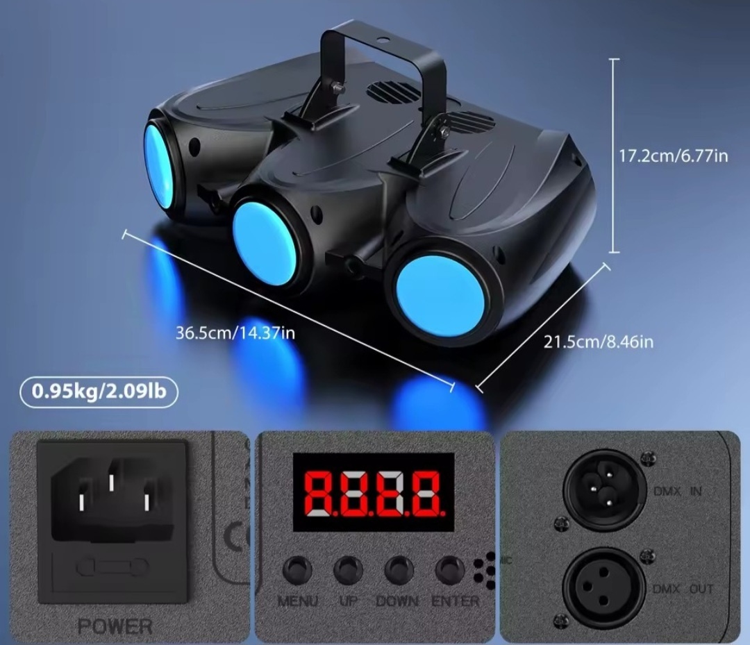 Trojity 192 LED efekt + RG laser - 4