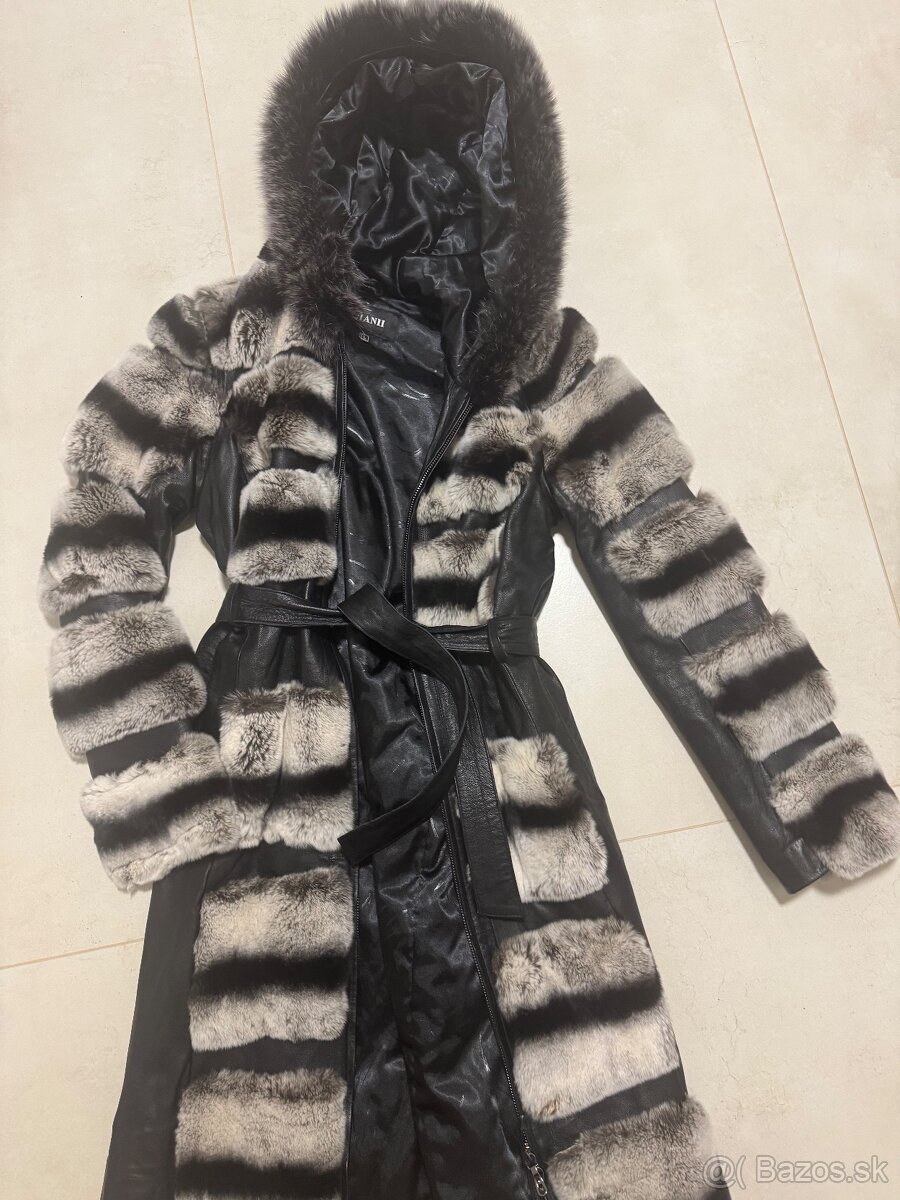 Luxusný kožený kabát z činčily - 4
