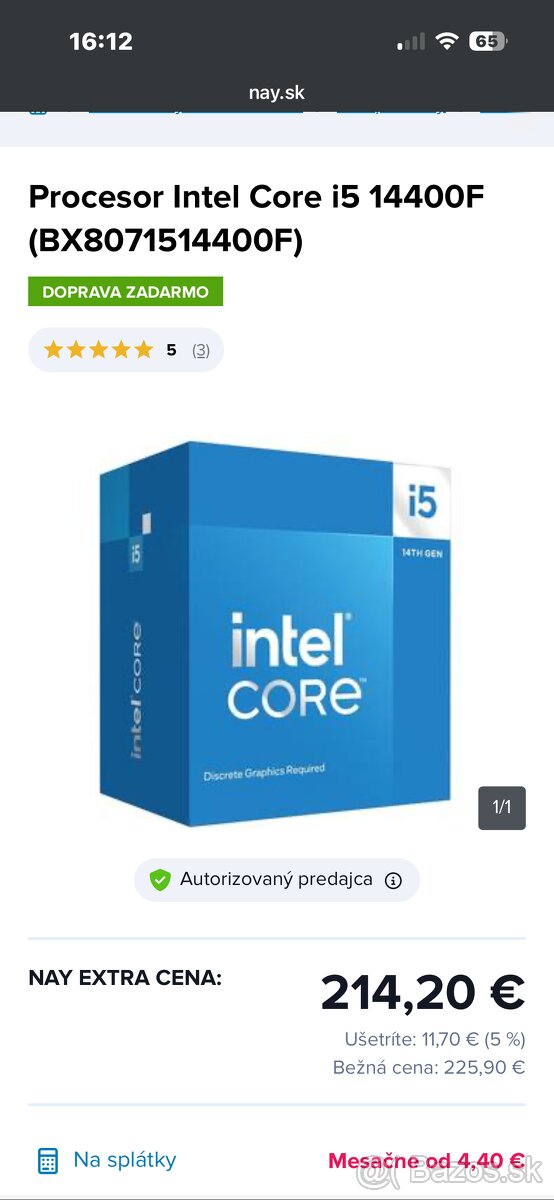 Intel core i5 14400F - 4