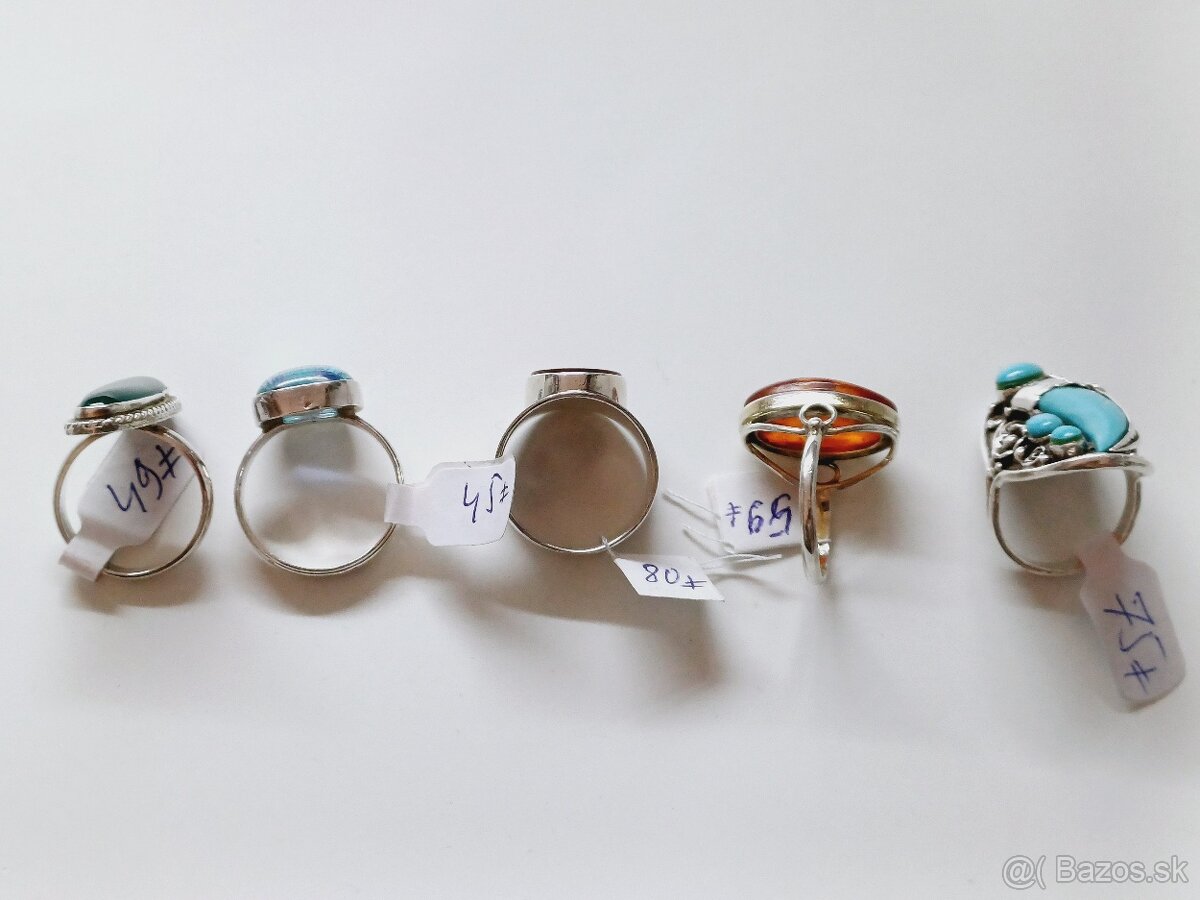 Krasne strieborne prstene s polodrahokamy - 4