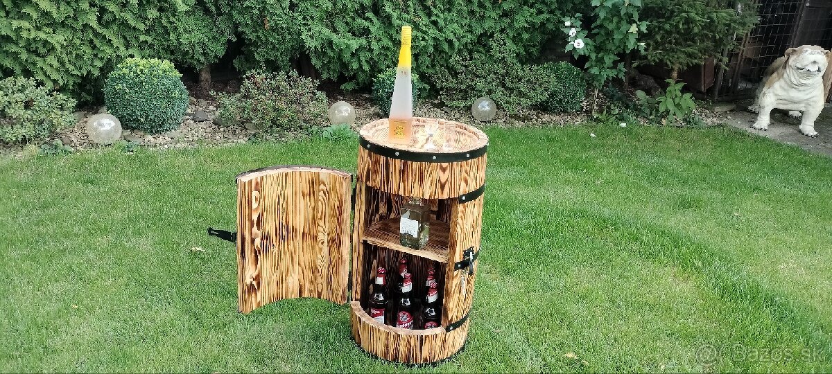 Predám NOVY drevený barový pult,sud, ZNIŽENA CENA - 4