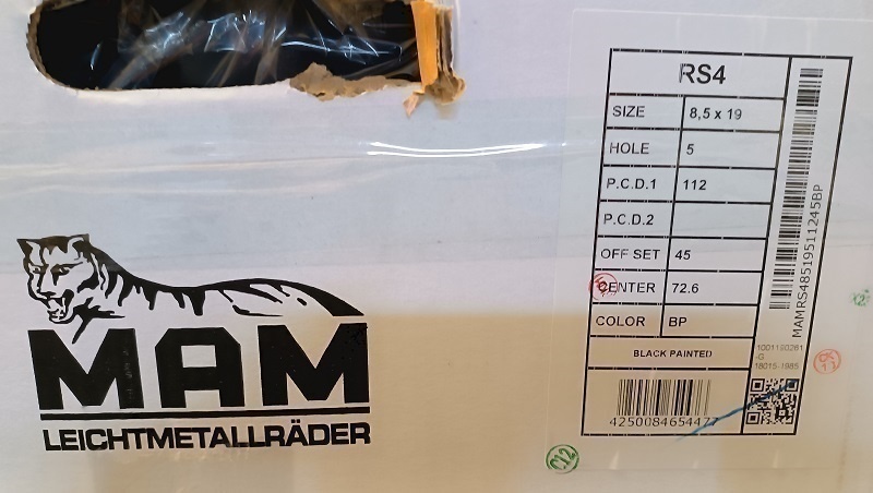 5x112 mm R19 MAM RS4 čierna farba - 4