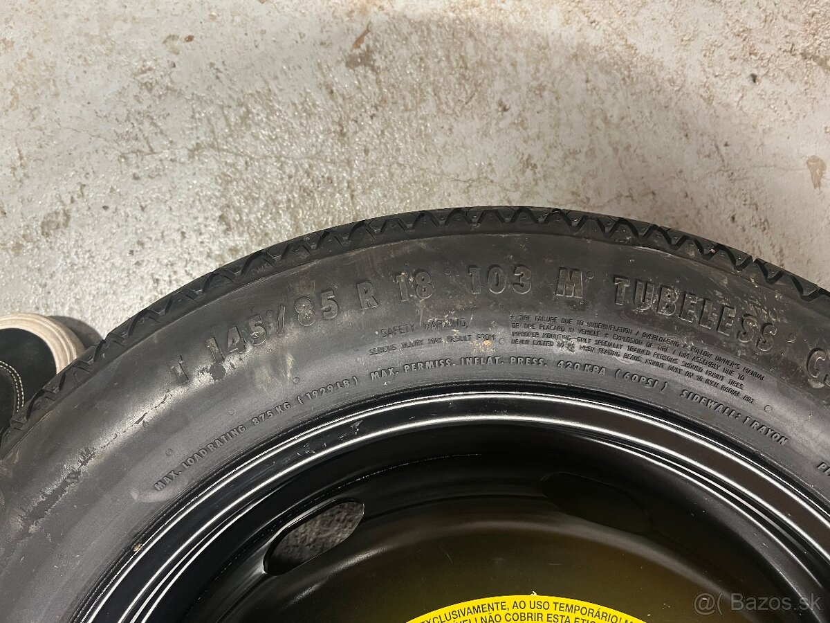 Predám tenké dojazdové koleso 5x112 R18 VW Tiguan - 4
