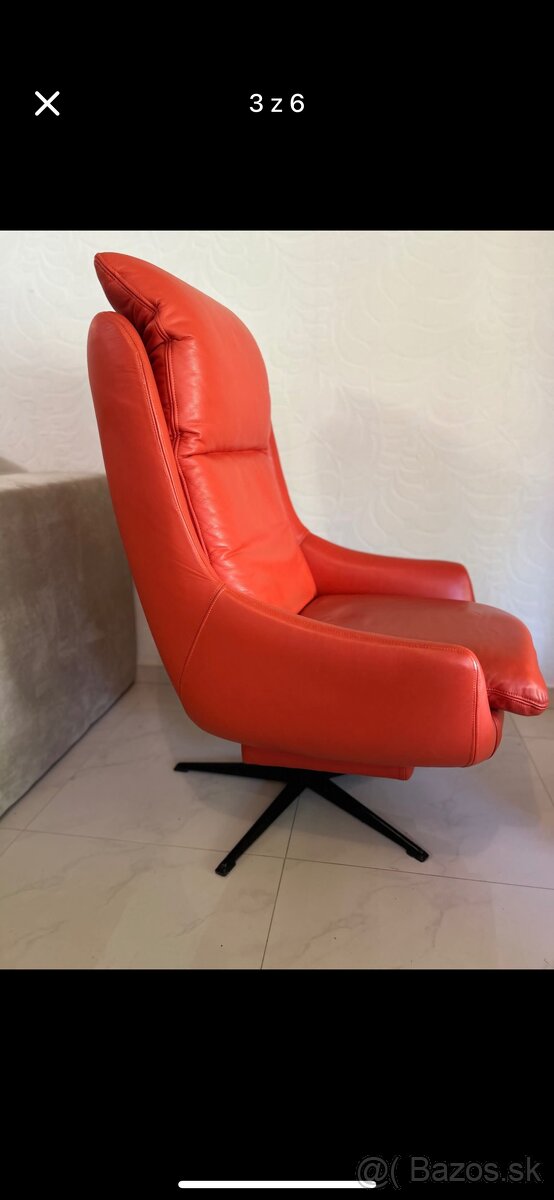 Kožené točiace kreslo - 4