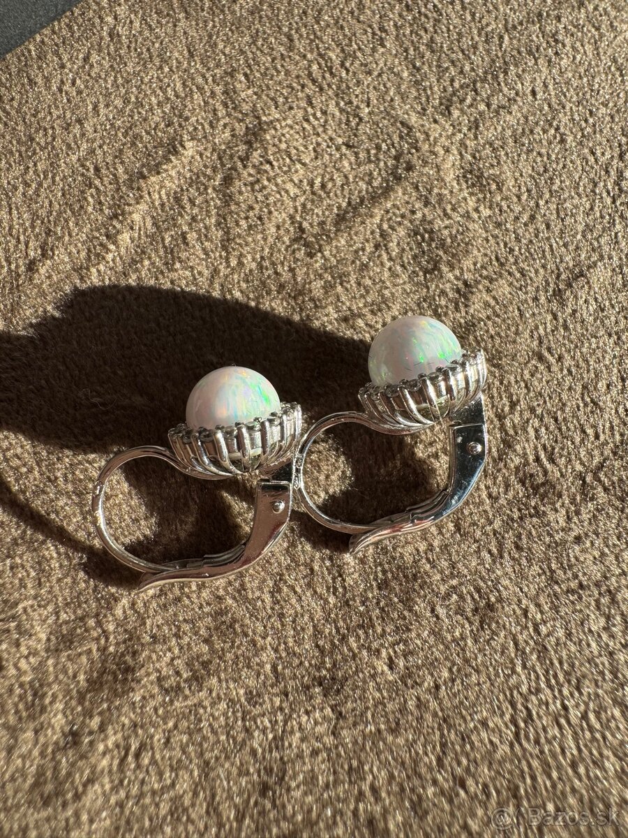 Zlaté náušnice s opálom - 4