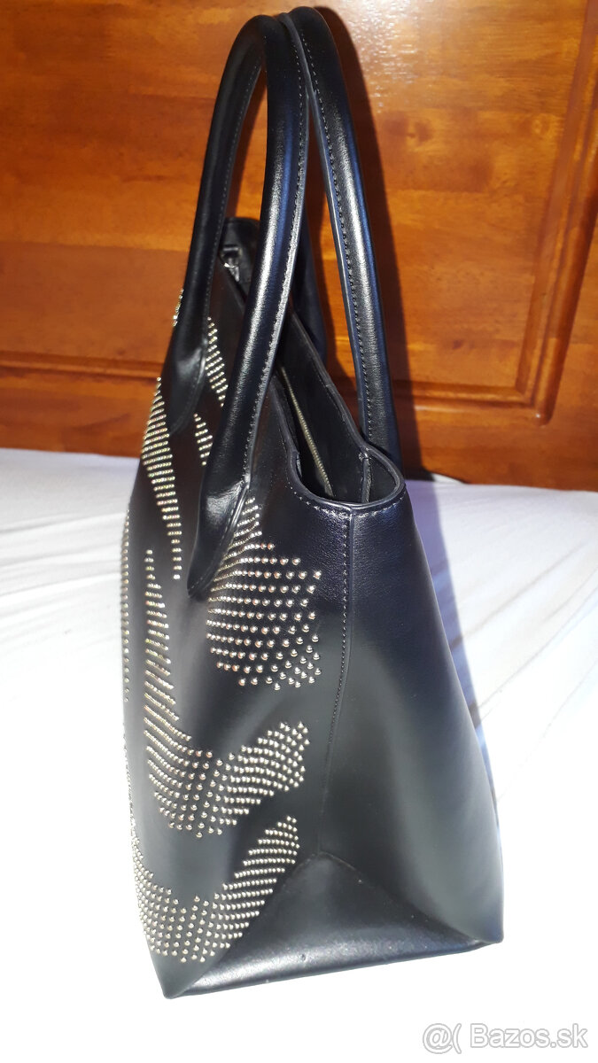 čierna kožená kabelka cavalli class - nová - 4