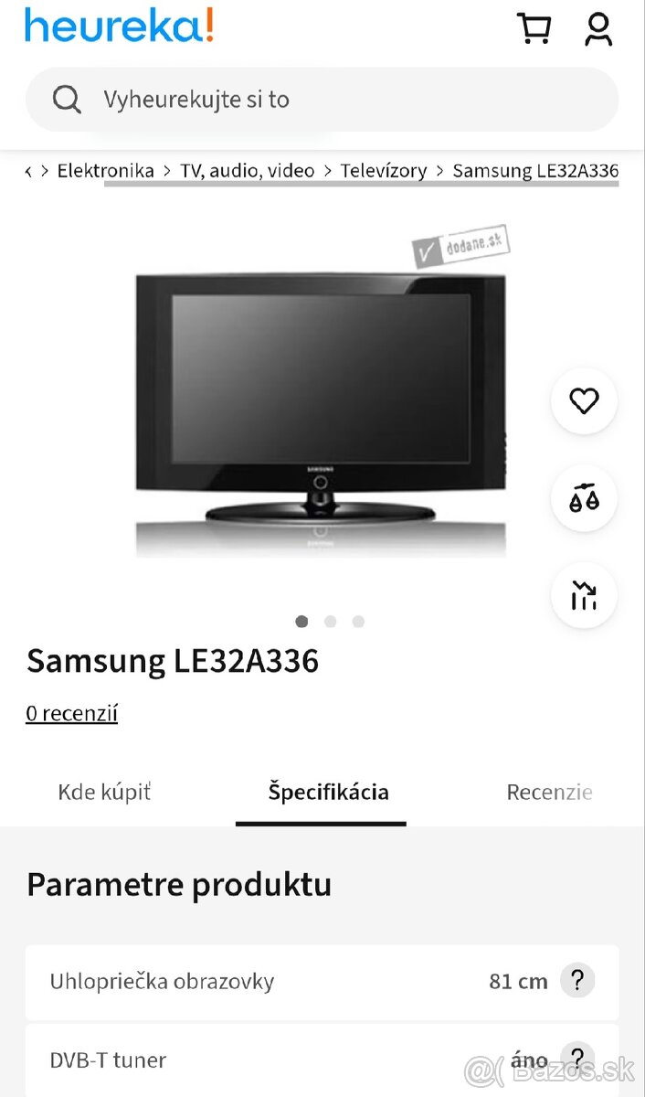 Predám LCD TV Samsung LE32A336J1D - 4