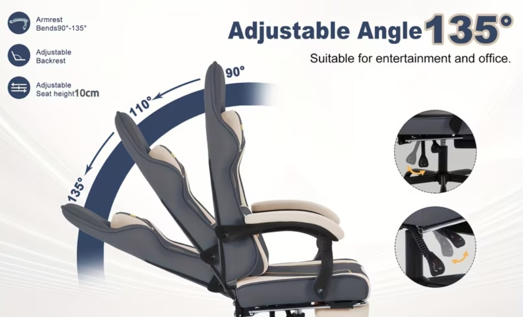 Herná a pracovná PC stolička - 4