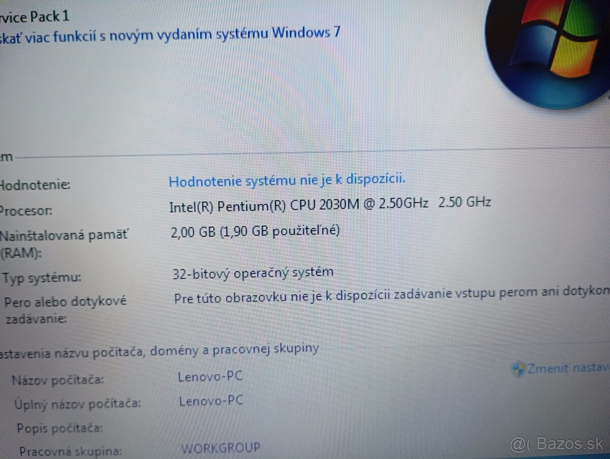 predám notebook LENOVO G500 , WINDOWS 7 32bit - 4