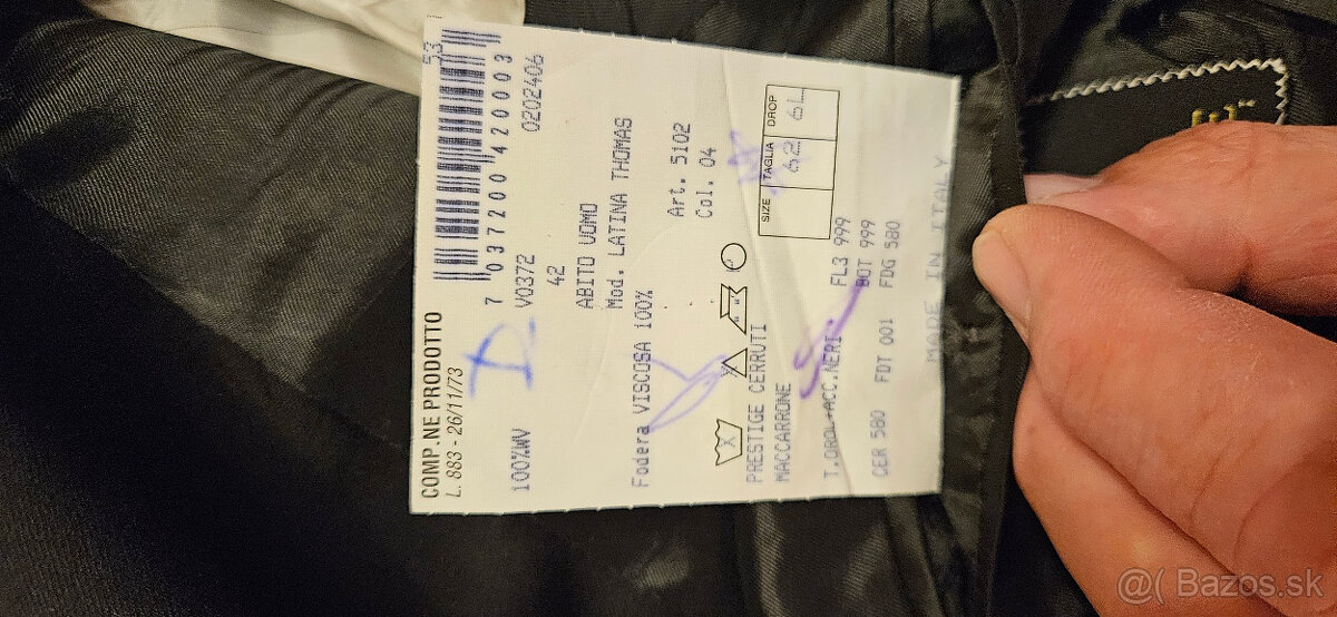 Kvalitný taliansky oblek značky Cerruti 62 - 4