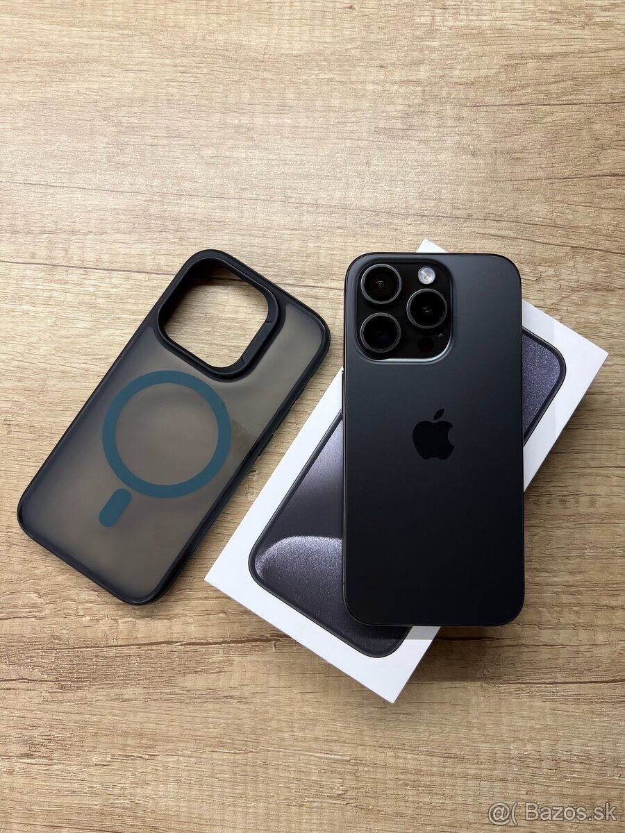 Apple iPhone 15 Pro, 256gb, Black Titanium, PREDÁM, TOP STAV - 4