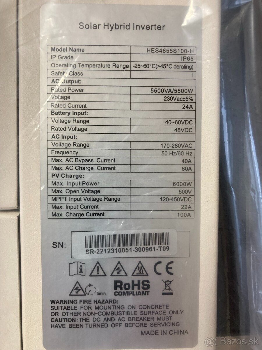 Hybridný/off-grid 1F 5kW menič IP65 - 4