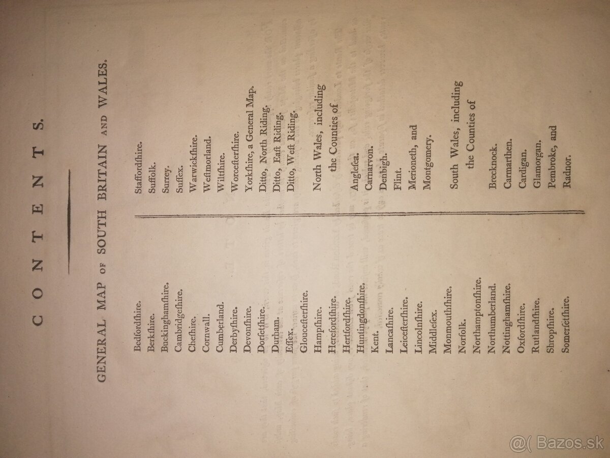 Veľký atlas Anglicko viac ako 50 máp 1793 - 4