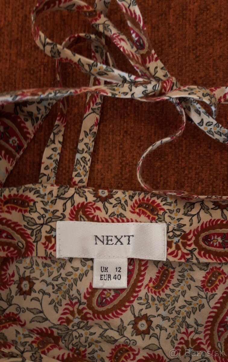 Bavlnené šaty s viazaním okolo krku a na chrbte - 4