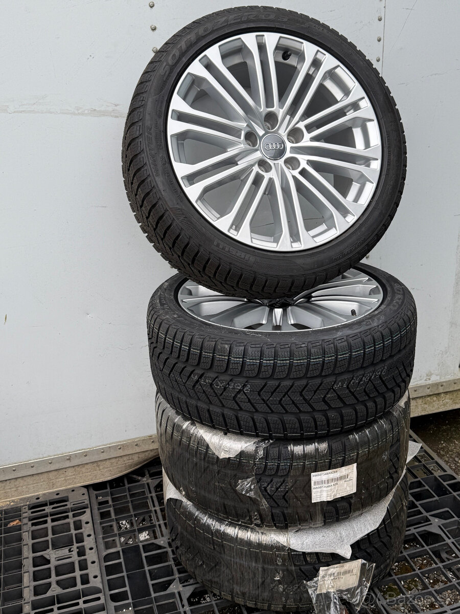 PREDÁM úplne NOVÚ sadu 18" ALU disky AUDI + nové zimné pneu - 4