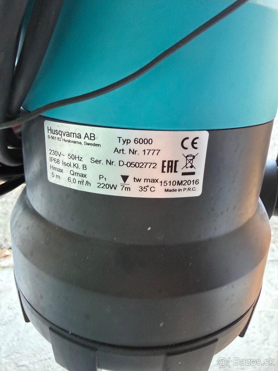 Predám ponorné čerpadlo Gardena 6000 - 4