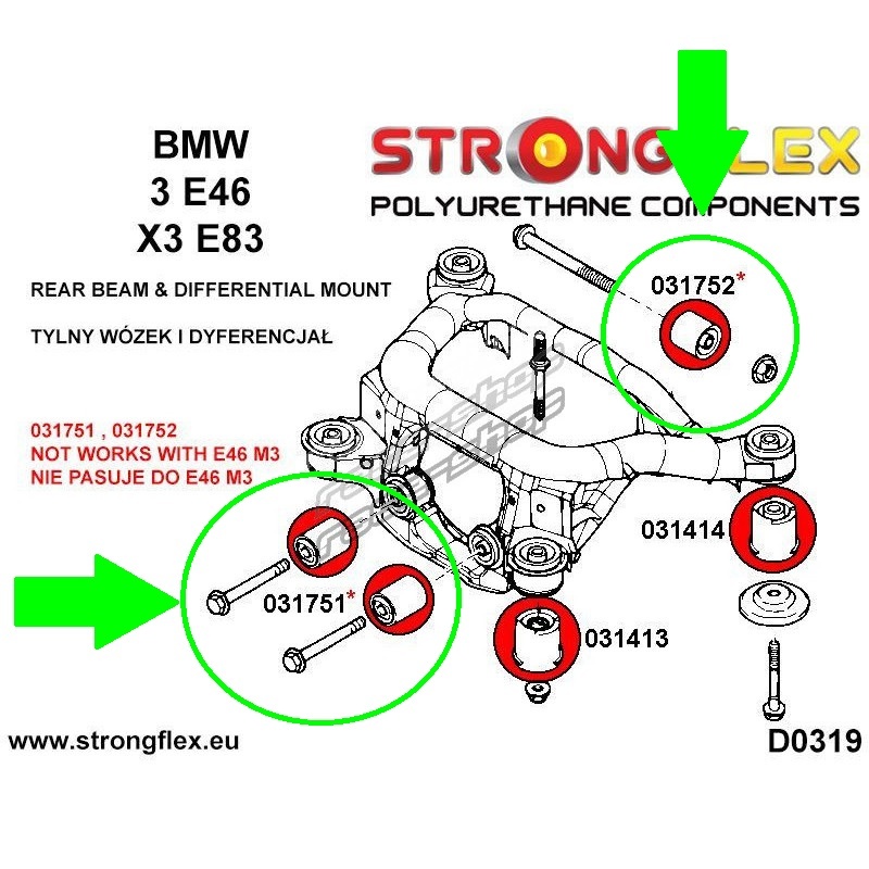 BMW e46 - sada polyuretánových silentblokov - 4