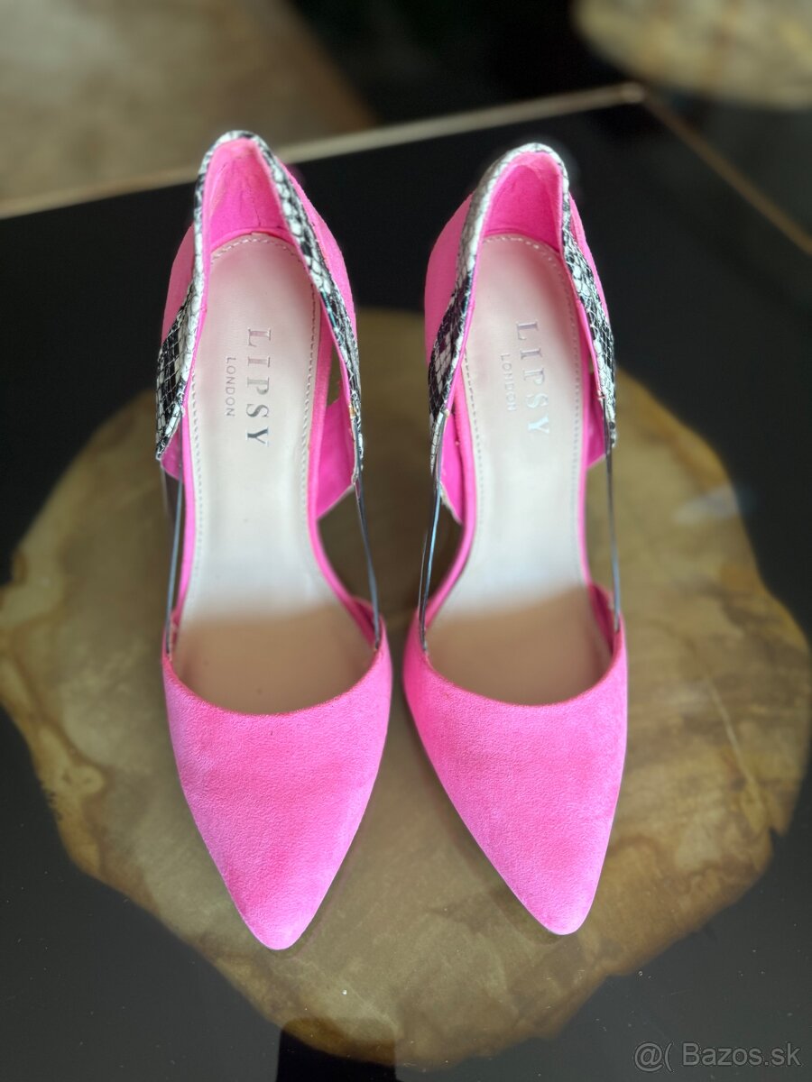 Krásne ružové lodičky s haďou aplikáciou - 4