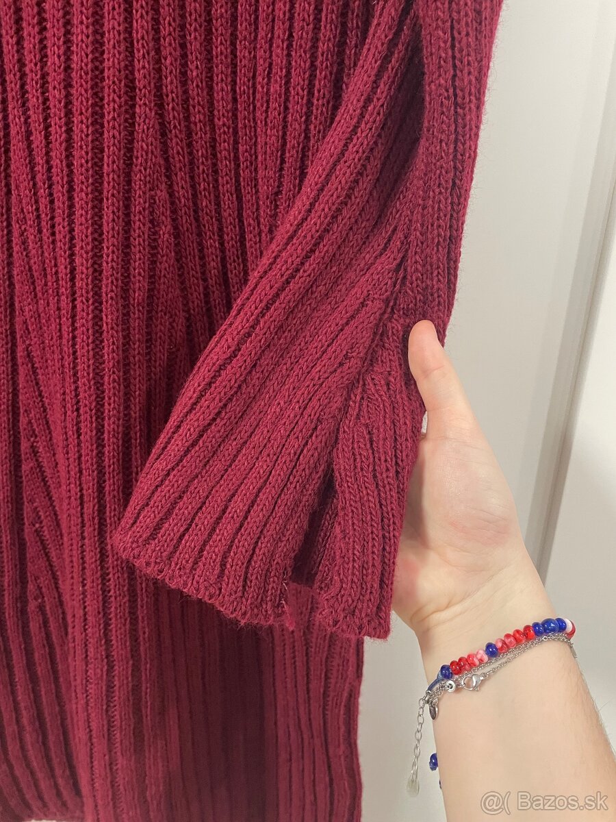 Dámske tmavočervené šaty - 4